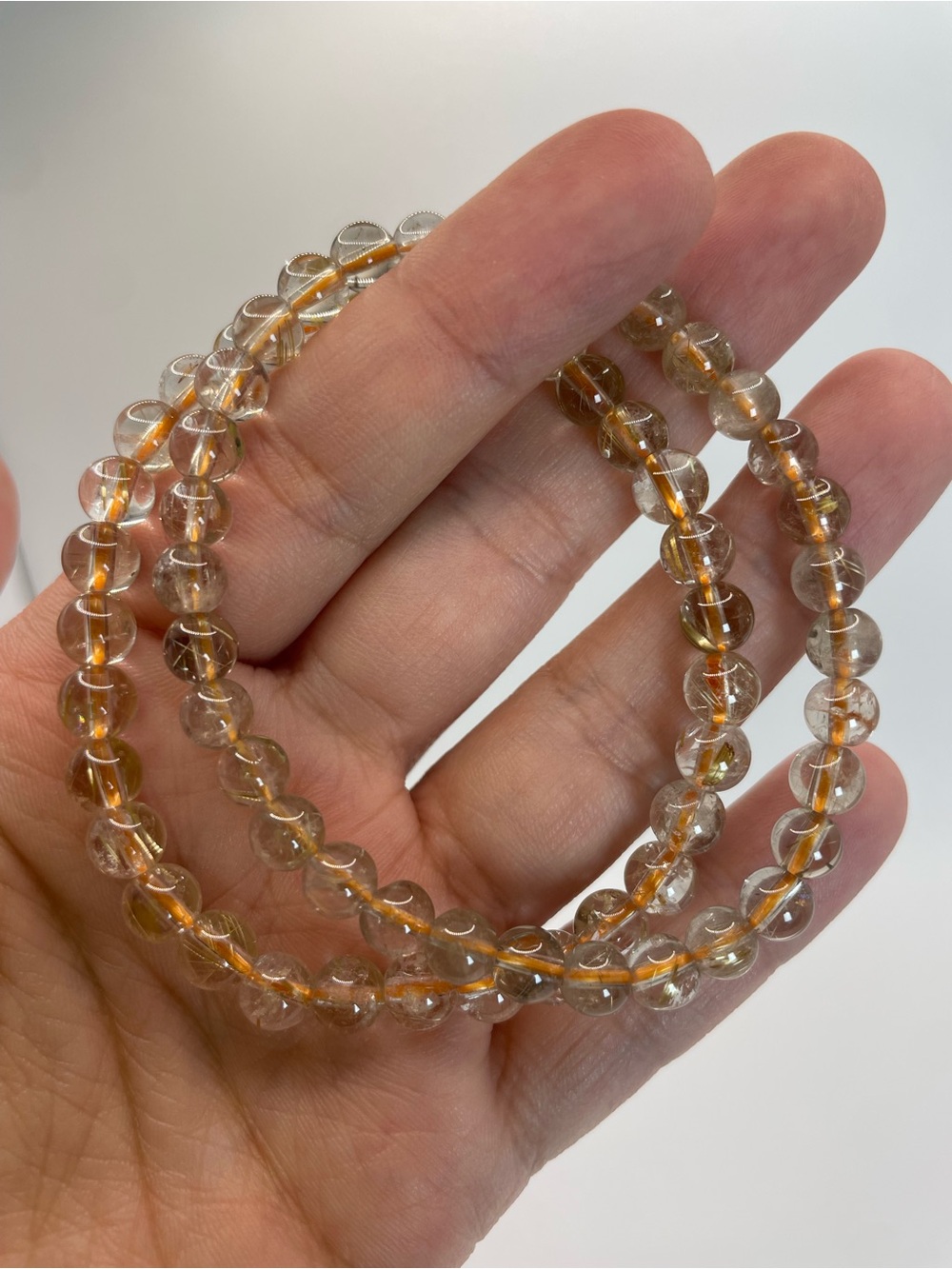 ONE Golden Rutile Quartz Bead Bracelet - 6mm (0159)